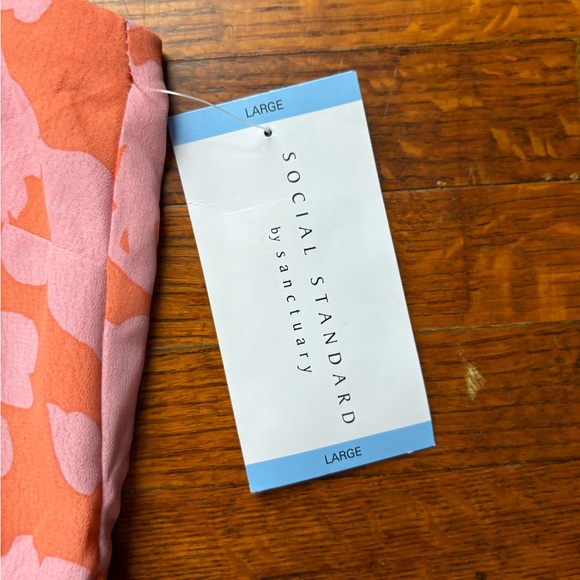 Social Standard By Sanctuary Pink And Orange Smocked Back Maxi Dress L - Picture 7 of 9